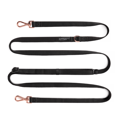 Metro Hands Free Leash – Black / Matte Rose Gold