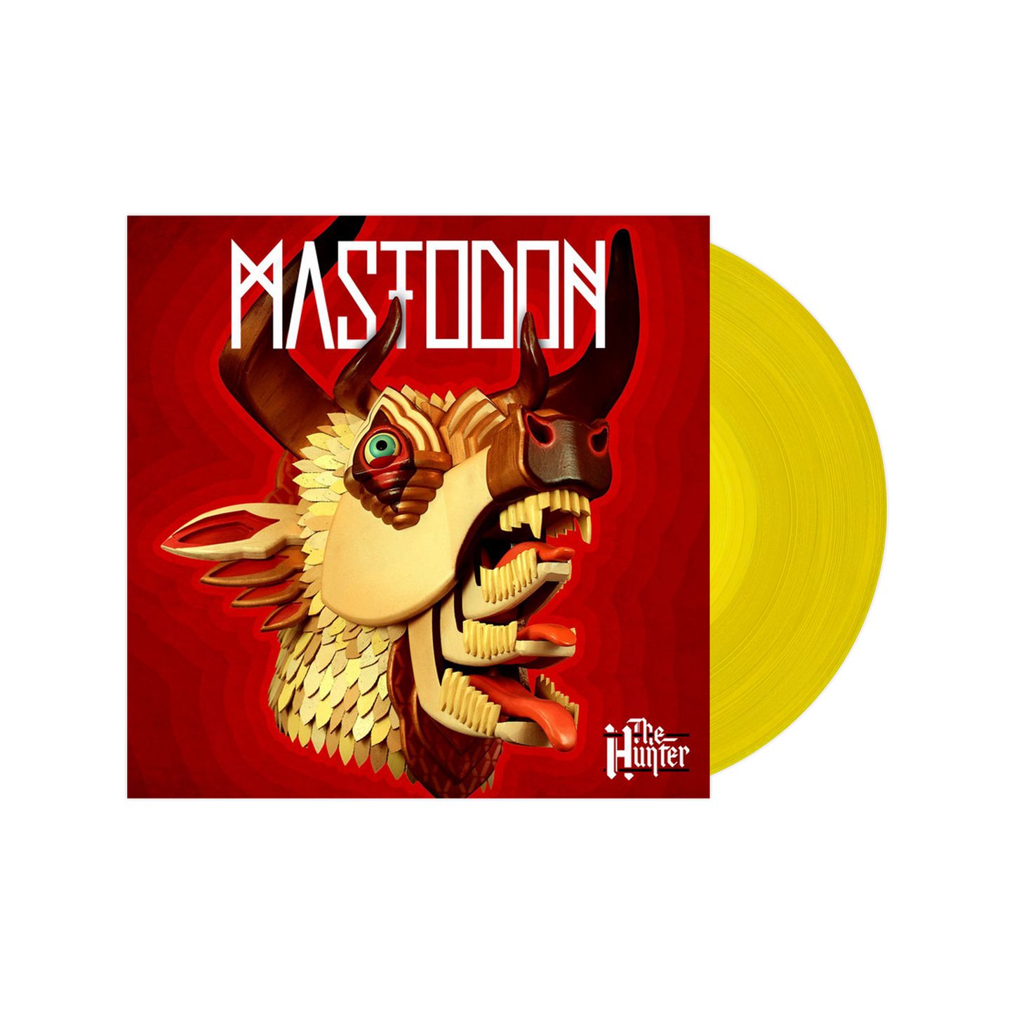 MASTODON ‘THE HUNTER’ LP (Exclusive – Yellow Vinyl) w/ SIGNED 12"x12" PAUL ROMANO PRINT