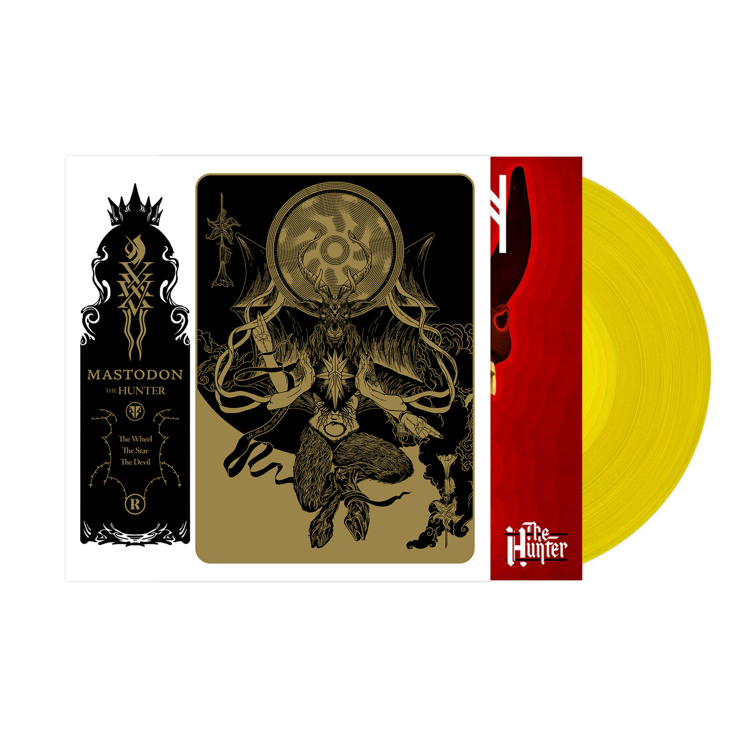 MASTODON ‘THE HUNTER’ LP (Exclusive – Yellow Vinyl) w/ SIGNED 12"x12" PAUL ROMANO PRINT